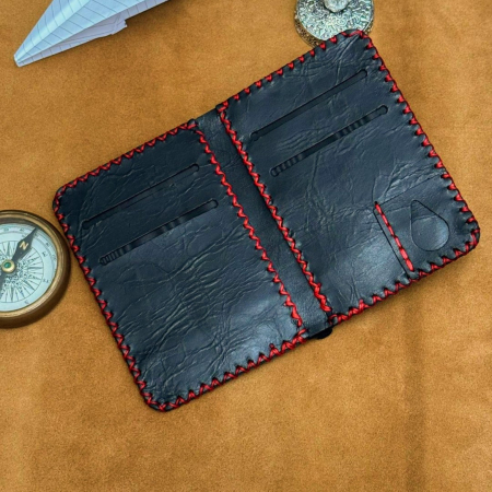 Portofel, personalizabil, din piele naturala, Jack M, Negru antichizat [7]