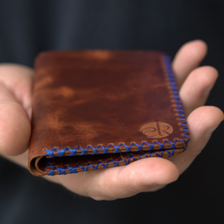 Portofel, personalizabil, din piele naturala, Jack M, Maro-roscat [3]