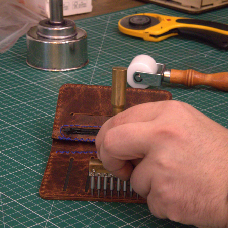 Portofel, personalizabil, din piele naturala, Jack M, Maro-roscat [4]