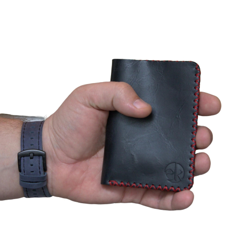 Portofel, personalizabil, din piele naturala, Jack M, Negru antichizat [2]