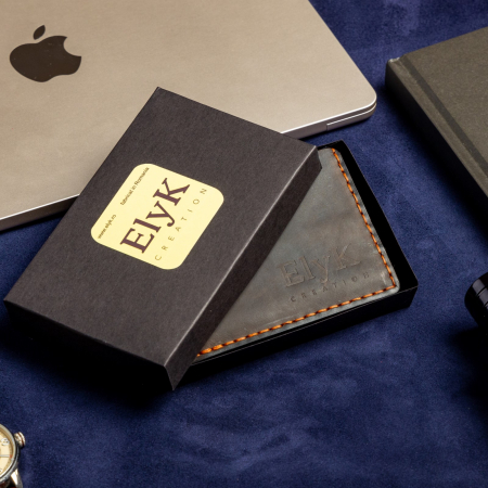 Portofel minimalist, personalizabil, din piele naturala, Loki, Maro, lucrat si cusut manual, handmade [3]