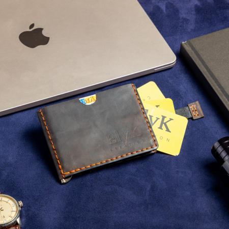 Portofel minimalist, personalizabil, din piele naturala, Loki, Maro, lucrat si cusut manual, handmade [5]