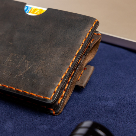 Portofel minimalist, personalizabil, din piele naturala, Loki, Maro, lucrat si cusut manual, handmade [7]