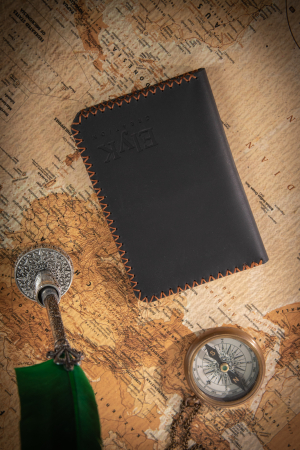 Portpasaport din piele naturala, lucrat si cusut manual, Robin, Handmade, Verde [1]