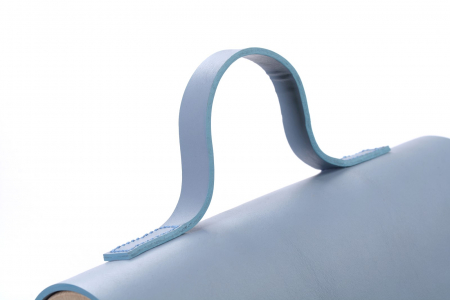 Rucsac dama din piele naturala si lemn reciclat, lucrat manual, Dory, Handmade, Bleu [6]