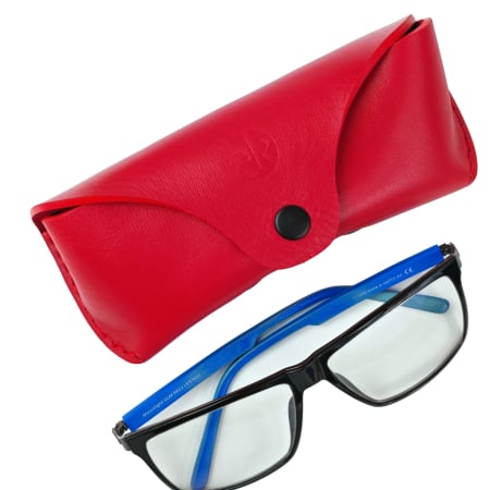 Toate produsele - Toc / Etui ochelari din piele naturala, Clio, Rosu