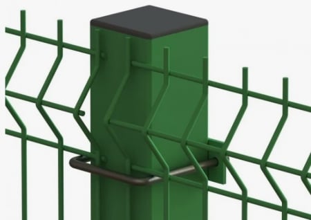 Brida gard 60x40 pentru stalp rectangular RAL6005 [2]