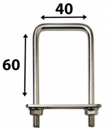 Brida gard 60x40 pentru stalp rectangular zincat [2]