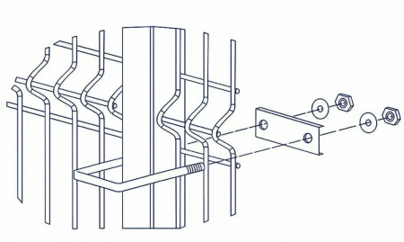Brida gard 60x40 pentru stalp rectangular zincat [1]