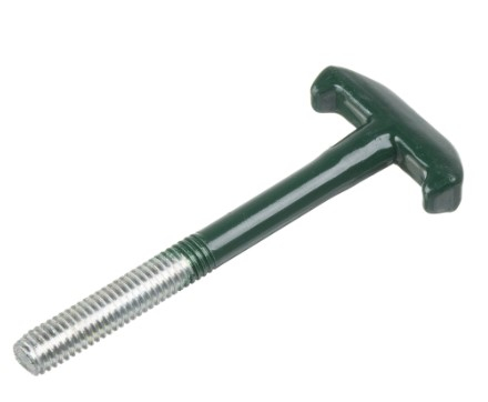 Cleme prindere stalp gard - Clema prindere gard  bordurat Tip T - plastifiata VERDE (RA6005)