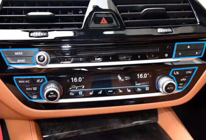 Set 12 Butoane Panou Clima Dedicat BMW G30 G31 G11 G12, Negru Lucios [5]