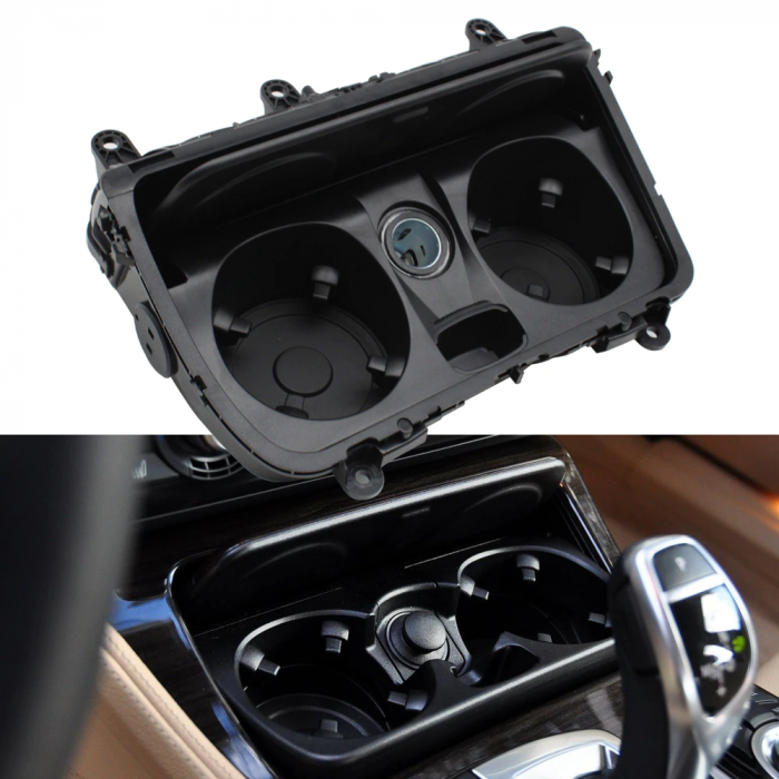 Ansamblu Suport Pahare Priza Bricheta 12v Consola Centrala Dedicat BMW F10 F11, Facelift [2]