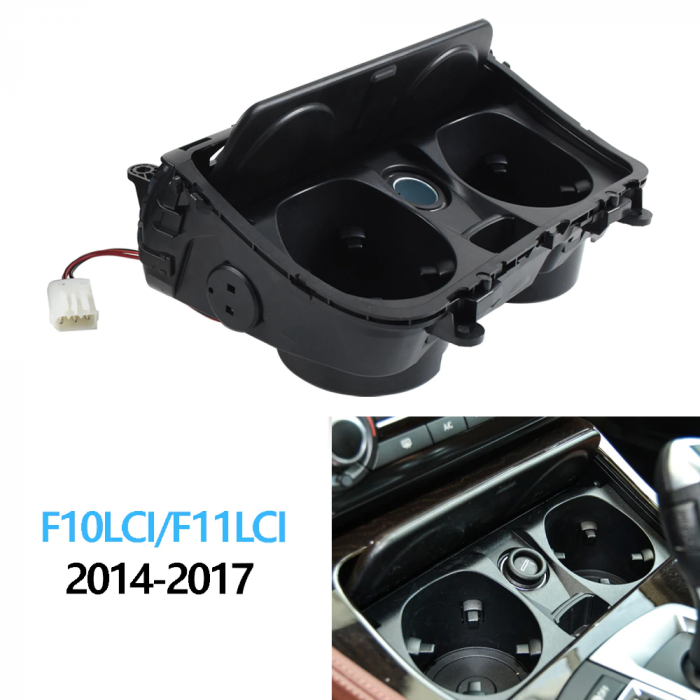 Ansamblu Suport Pahare Priza Bricheta 12v Consola Centrala Dedicat BMW F10 F11, Facelift [3]