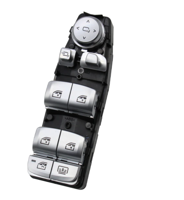 Set 4 Butoane Geamuri Oglinzi Usa Portiera Dedicat BMW F01 F02 F06 F07 F10 F11 F20 F25 F26 F30 F31 F34 F36, cu buton perdeluta, Crom [2]