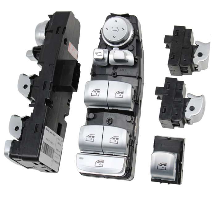 Set 4 Butoane Geamuri Oglinzi Usa Portiera Dedicat BMW F01 F02 F06 F07 F10 F11 F20 F25 F26 F30 F31 F34 F36, cu buton oglinzi, Crom [2]