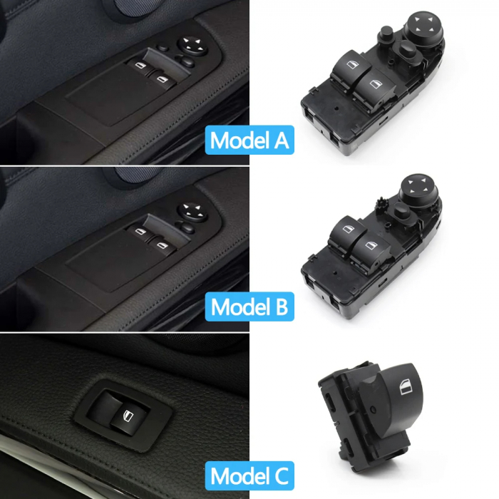 Bloc Butoane Geamuri Oglinzi Usa Portiera Sofer Dedicat  BMW E92 E93, fara buton oglinzi, Negru [4]