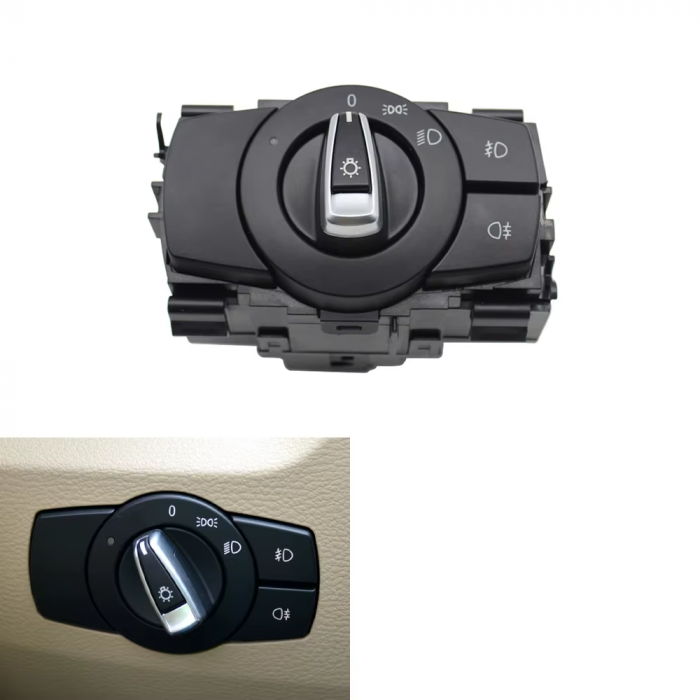 Bloc Butoane Selectie Lumini Dedicat BMW E81 E82 E84 E87 E88 E90 E91 E92 E93, Standard, Negru [2]