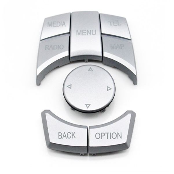 Butoane Consola Multimedia iDrive Dedicat BMW F01 F02 F06 F07 F10 F11 F12 F13 F15 F16 F25 F26 F30 F31 F32 F33 F34 F35 F36 F82 F83, cu buton Media, Crom [1]