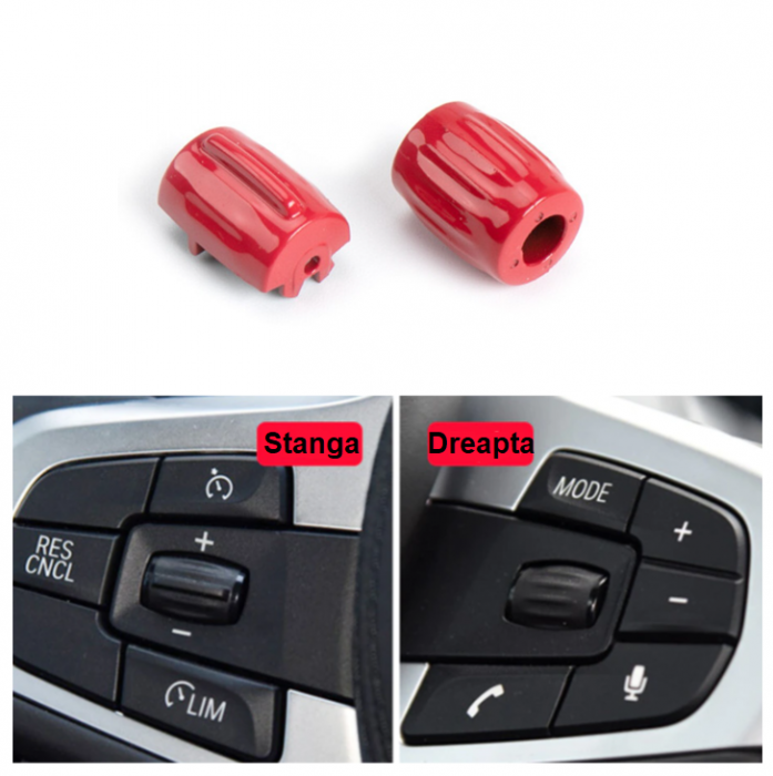 Butoane Rotite Pilot Automat Cruse Control Volan Dedicat BMW G01 G02 G05 G06 G20 G30, Rosu [2]