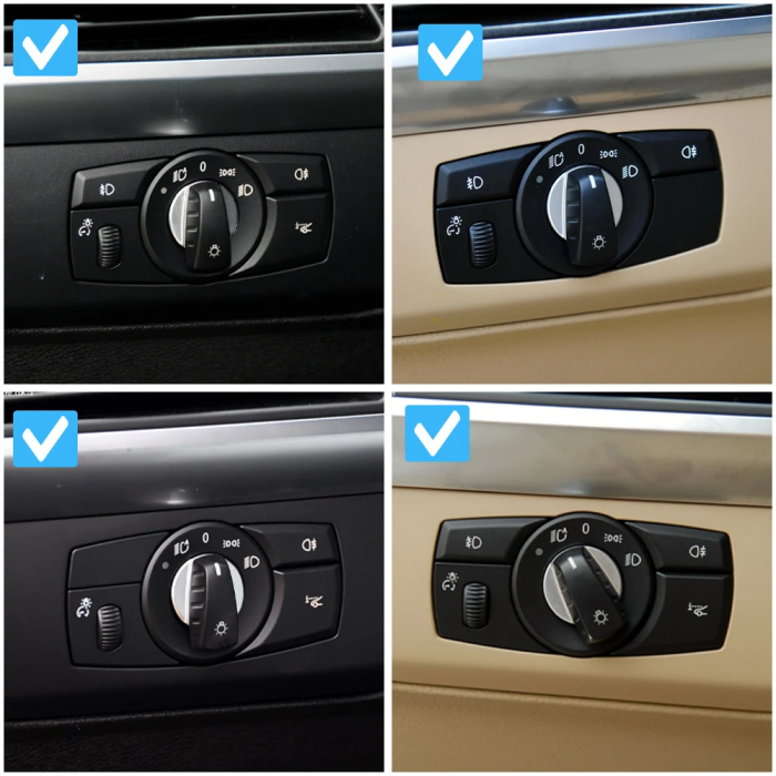 Buton Capac Selectie Lumini Faruri Dedicat BMW E60 E61 X5 X6 E70 E71 E72, Negru [5]