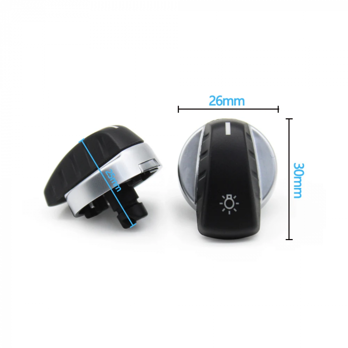 Buton Capac Selectie Lumini Faruri Dedicat BMW E60 E61 X5 X6 E70 E71 E72, Negru [2]