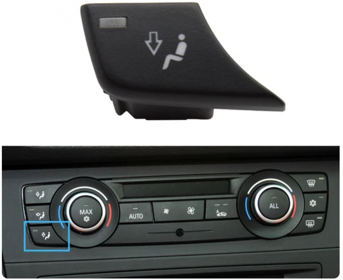 Buton Capac Consola Clima Ventilatie Aer BMW E90 E91 E92 E93 E82 E84 F25, Directie aer jos [2]