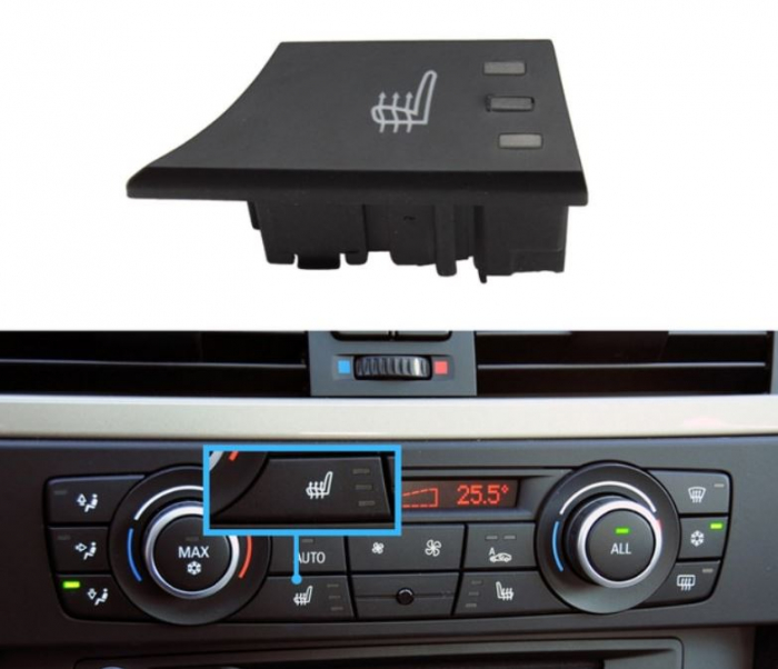 Buton Capac Consola Clima Ventilatie Aer BMW E90 E91 E92 E93 E82 E84 F25, Incalzire scaun Stanga [2]
