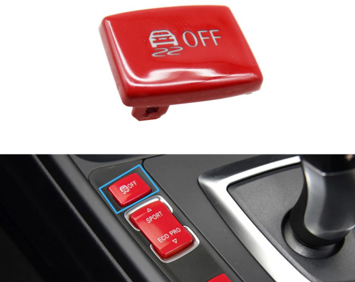 Buton Capac Dedicat BMW F20 F21 F22 F23 F30 F31 F34 F35 F32 F36, ESP OFF, Rosu [2]