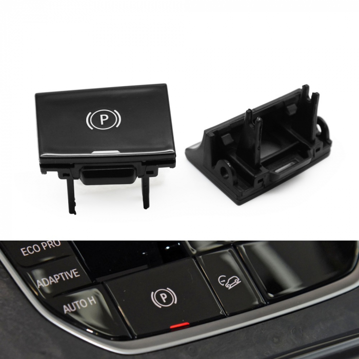 Buton Capac Frana de Mana Parcare Dedicat BMW Seria 3 4 Z4 X5 X6 X7 G20 G29 F40 F44 G26 G01 G02 G07 G08 F97 G05 G06, Negru Lucios [3]