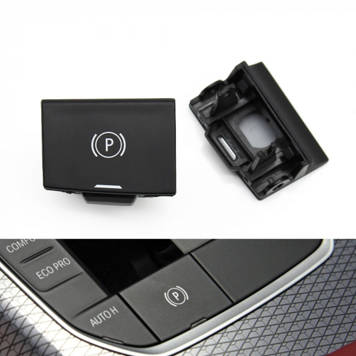 Buton Capac Frana de Mana Parcare Dedicat BMW Seria 3 4 Z4 X5 X6 X7 G20 G29 F40 F44 G26 G01 G02 G07 G08 F97 G05 G06, Negru Mat [2]