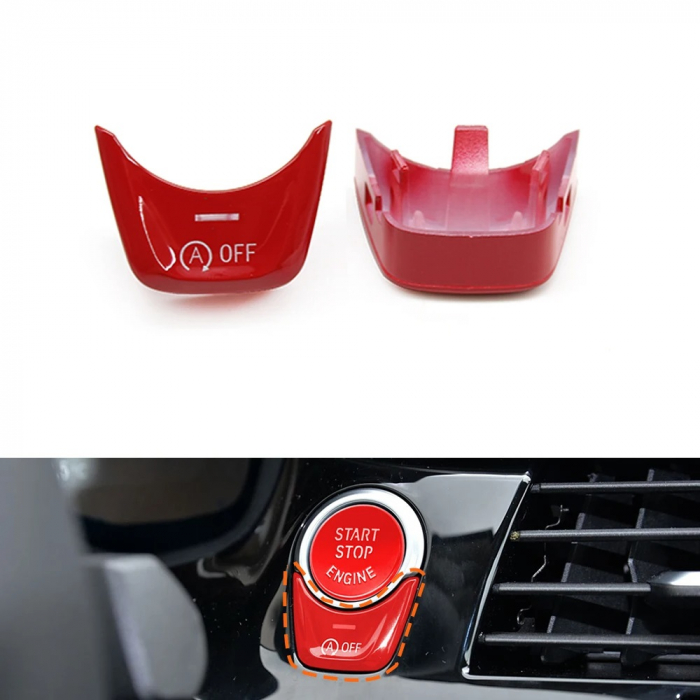 Buton Capac OFF Start Stop Dedicat BMW F52 G30 G32 G11 G01 G02, Rosu Lucios [2]