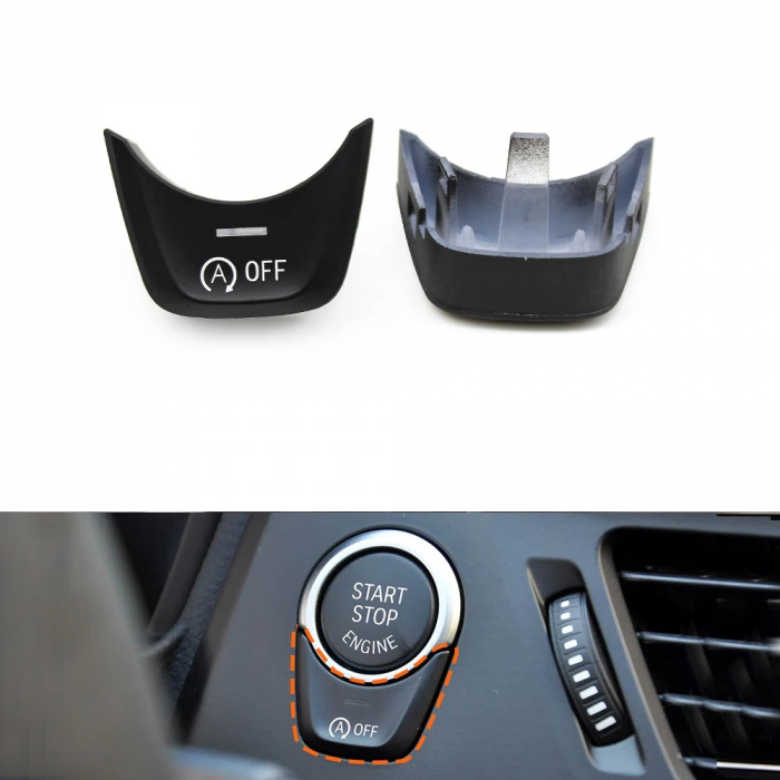 Buton Capac OFF Start Stop Dedicat BMW F52 G30 G32 G11 G01 G02, Negru Mat [2]