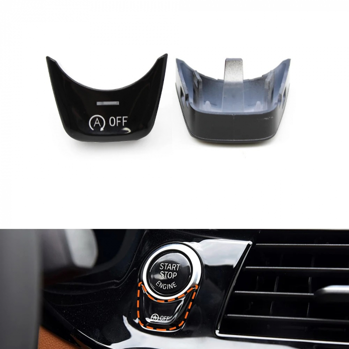 Buton Capac OFF Start Stop Dedicat BMW F52 G30 G32 G11 G01 G02, Negru Lucios [2]