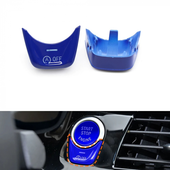 Buton Capac OFF Start Stop Dedicat BMW F52 G30 G32 G11 G01 G02, Albastru Lucios [2]