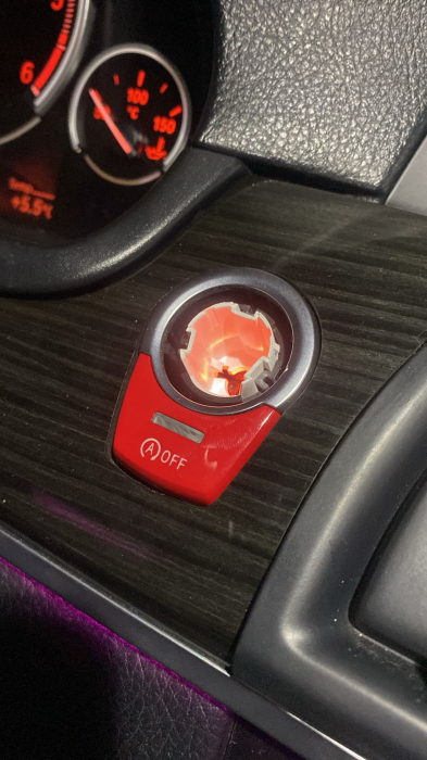 Buton Capac OFF Start Stop Dedicat BMW Seria 5 6 7 GT F01 F02 F07 F10 F11 F12 F13, Model B, Rosu [2]