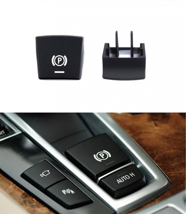 Buton Capac Frana Parcare Parking Dedicat BMW F01 F02 F06 F12 F07 F10 F11 F25 F26, NonFacelift, Negru [3]