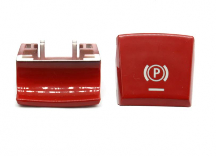 Buton Capac Frana Parcare Parking Dedicat BMW F01 F02 F06 F12 F07 F10 F11 F15 F16 F25 F26, Facelift, Rosu [1]