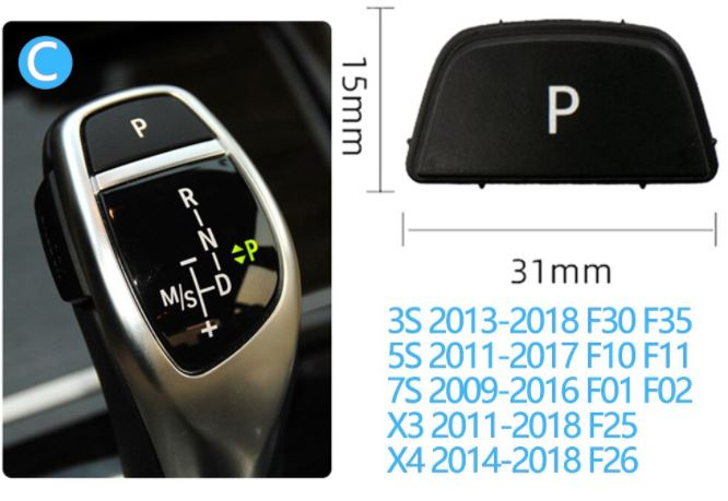 Buton Capac Selector Parcare Parking Dedicat BMW F01 F02 F06 F07 F10 F11 F12 F13 F20 F25 F26 F30 F31 F32 F34 F36, SMG, Negru [5]