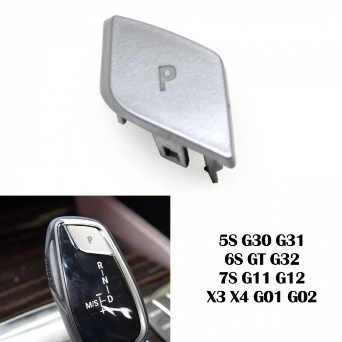 Buton Capac Selector Parcare Parking Dedicat BMW Seria G, Argintiu [2]