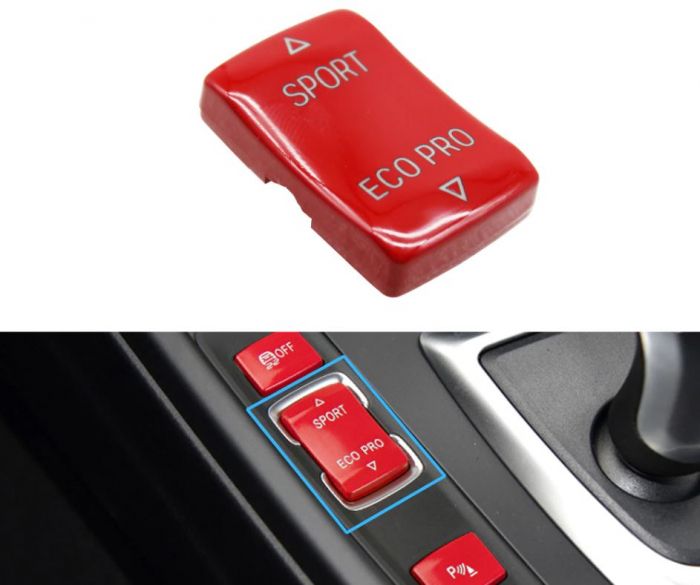 Buton Capac Dedicat BMW F20 F21 F22 F23 F30 F31 F34 F35 F32 F36, Sport EcoPro, Rosu [2]