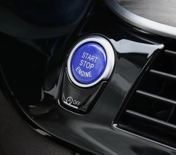 Buton Capac Start Stop Dedicat BMW F07 F10 F11 F15 F16 F30 F31 F32 F34 F36, Albastru [4]