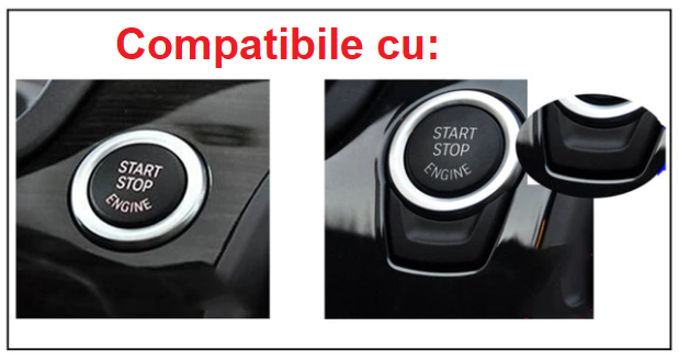 Buton Capac Start Stop Dedicat BMW F01 F02 F06 F07 F10 F11 F13, Negru [5]