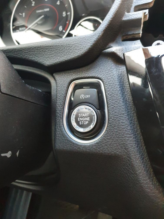 Buton Capac Start Stop Cristal BMW F20 F21 F30 F31 F32 F34 F36 F15 F16, Argintiu [3]