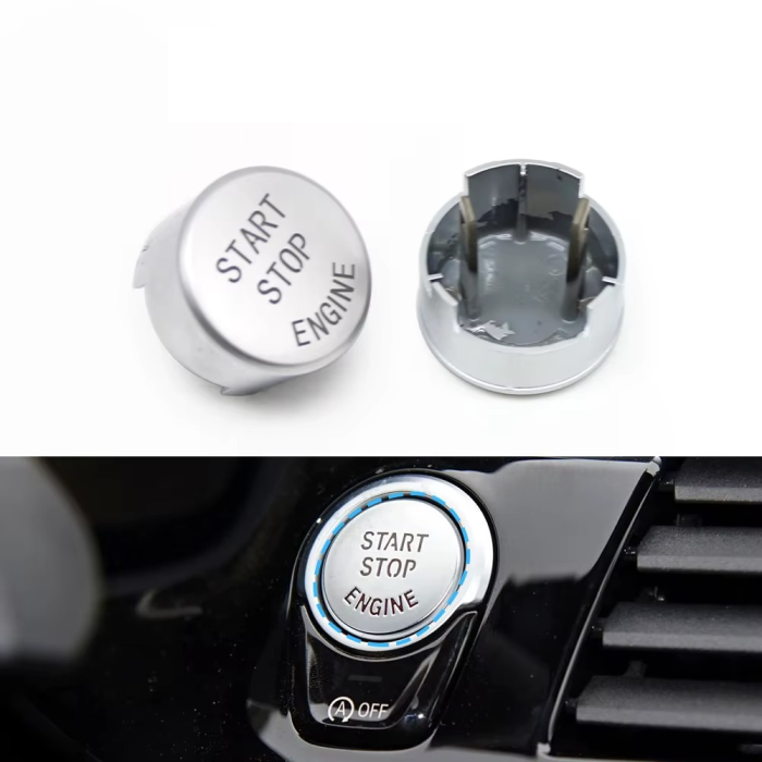 Buton Capac Start Stop Dedicat BMW Seria F si G, Argintiu [2]