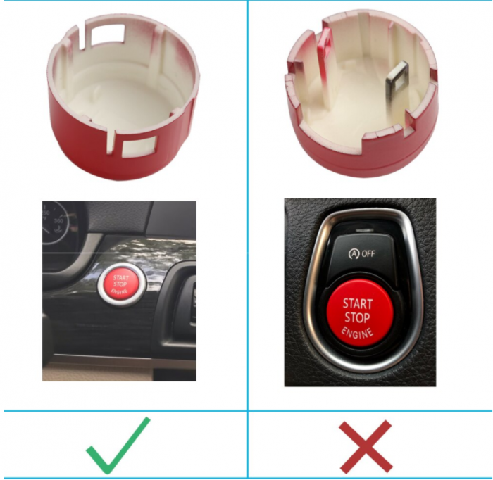 Buton Capac Start Stop Dedicat BMW F01 F02 F06 F07 F10 F11 F13, Rosu [7]