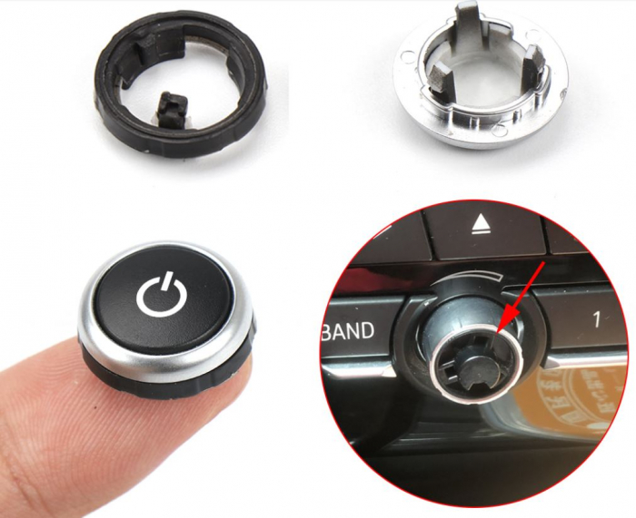 Buton Capac Volum Audio Radio Sunet Dedicat BMW F01 F02 F06 F07 F10 F11 F13 F15 F16, cu logo  [2]