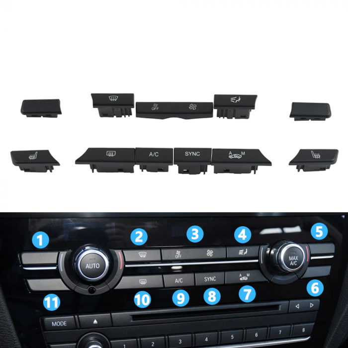 Set 11 Butoane Consola Clima Aer Dedicat BMW F25 F26 X3 X4 [4]