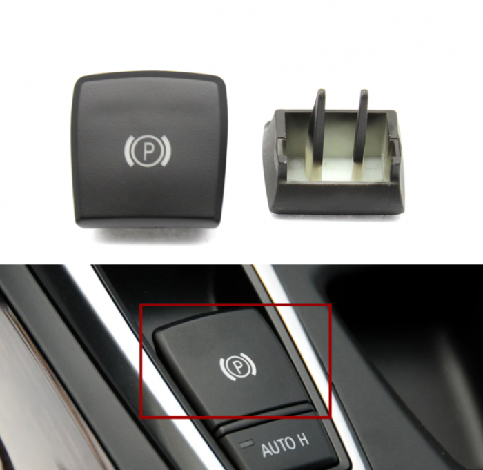 Buton Capac Frana Mana Parcare Dedicat BMW E70 E71 X5 X6, Negru  [2]