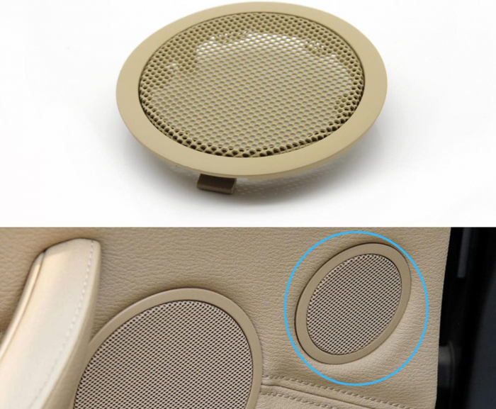 Grila Sita Boxa Difuzor Tweeter Usa Dedicat BMW X5 X6 5GT E70 E71 F07, Bej [2]
