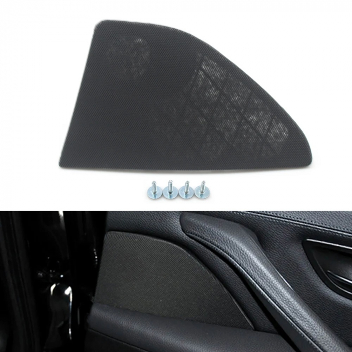 Grila Sita Capac Difuzor Boxa Usa Portiera Dedicat BMW Seria 5 F10 F11, Spate, Dreapta, Negru [2]
